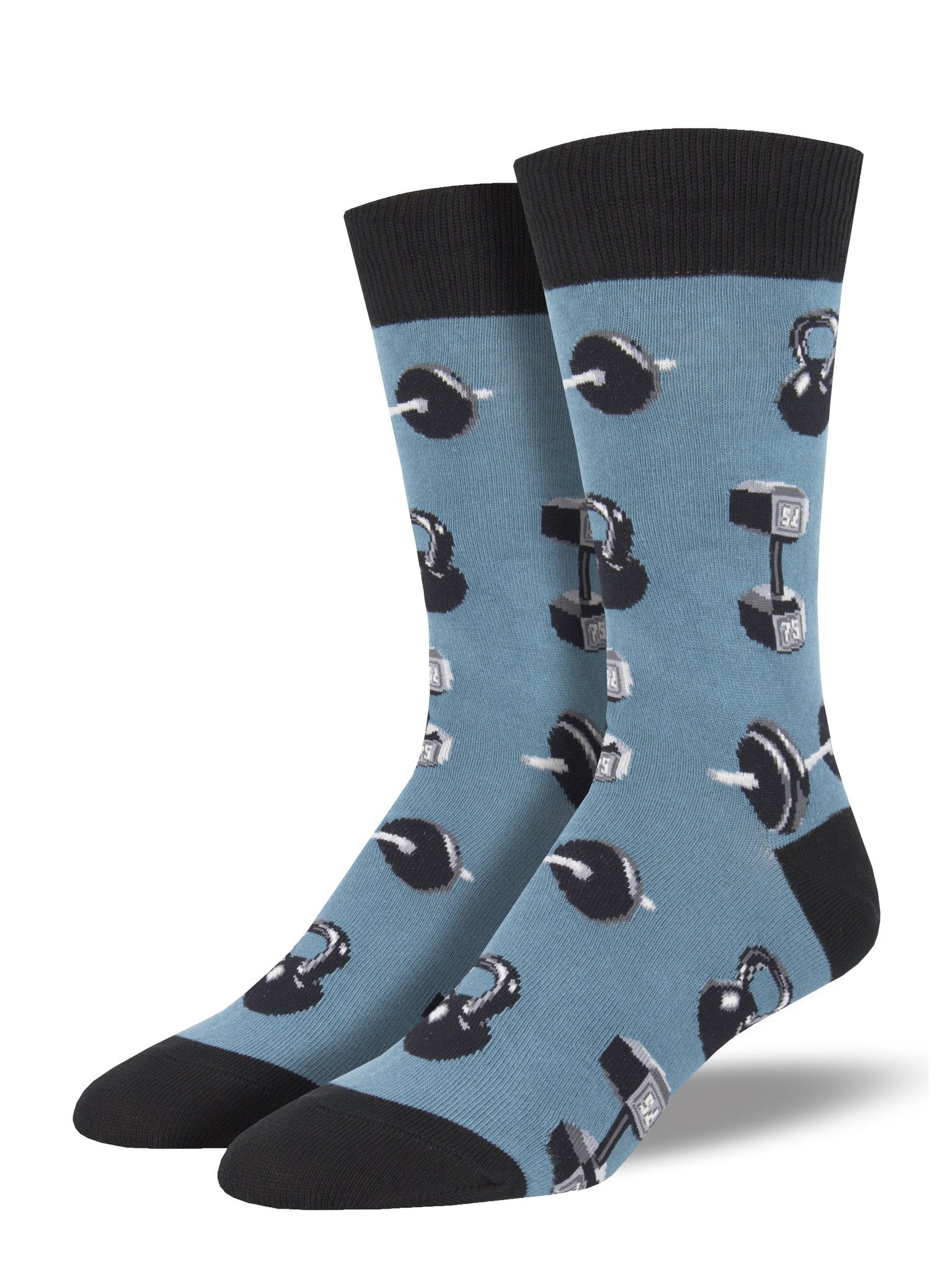 "Do You Even Lift, Bro? Weight Lifting (Blue) Men's Crew Socks"