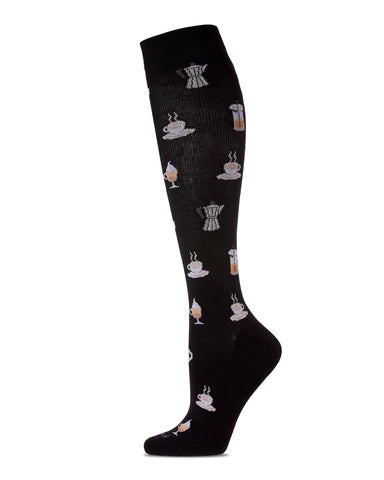 "Bon Cafe, Coffee Lover (Black) Compression Socks"