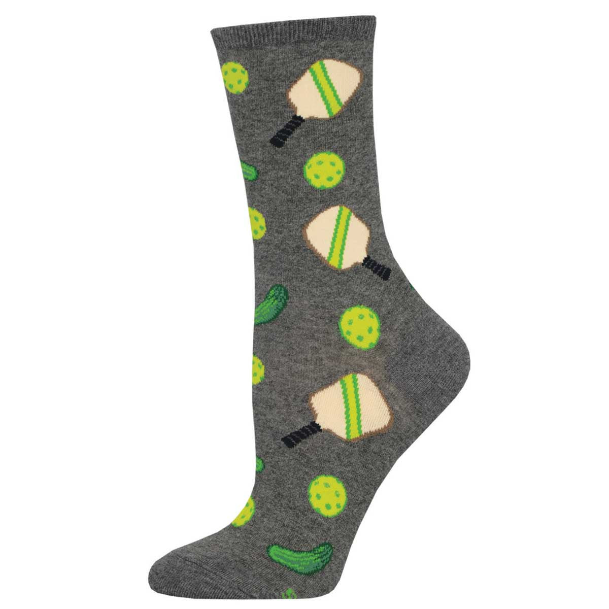 Pickleball (Grey) Crew Sock S/M