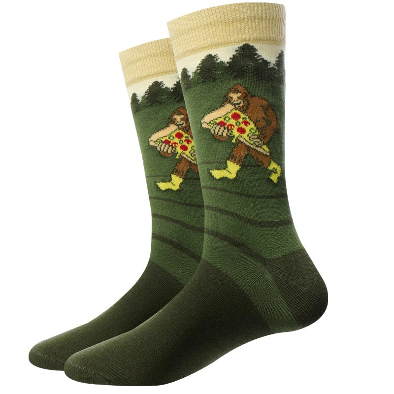 Bigfoot And Pizza Men's Crew Socks