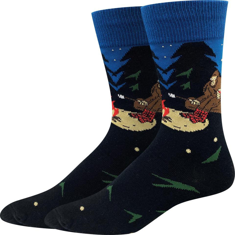 Camping with Bigfoot Men's Crew Socks