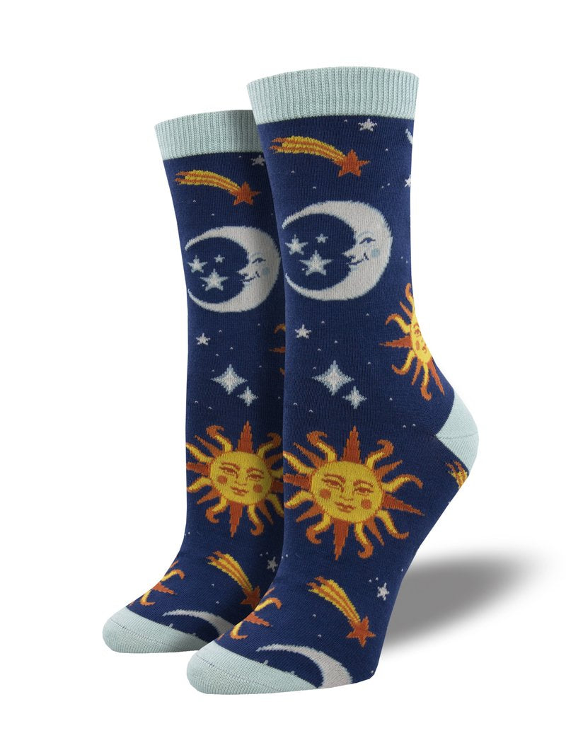 "Clear Skies, Celestial (Blue) Women's Bamboo Crew"