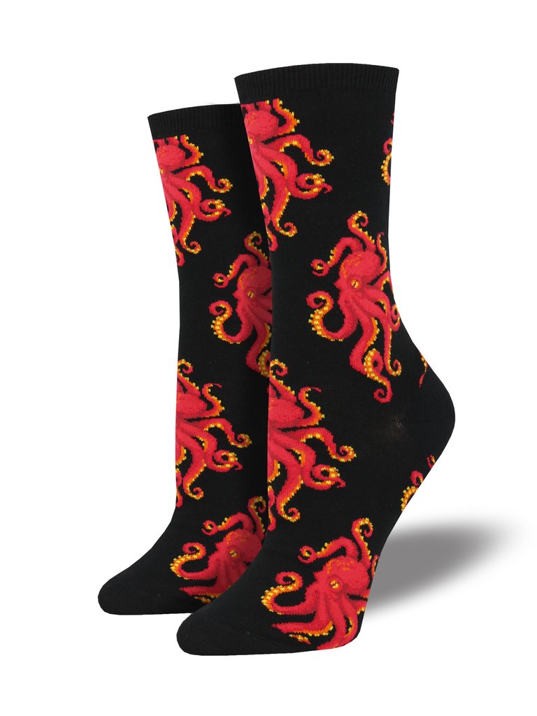 "Socktopus, Octopus (Black) Women's Crew Socks"