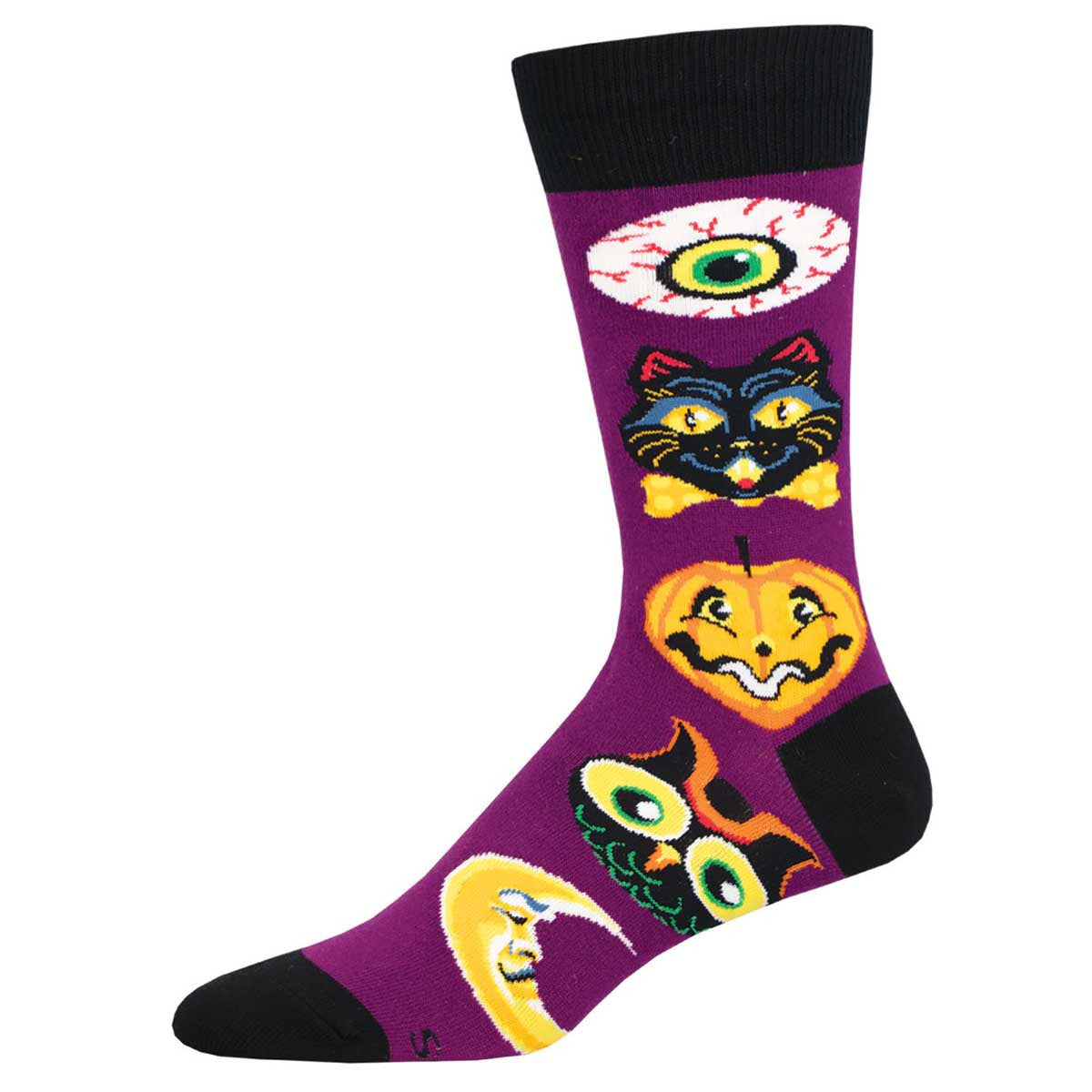 "All Hallow's Eve, Halloween (Purple) Men's Crew Sock"