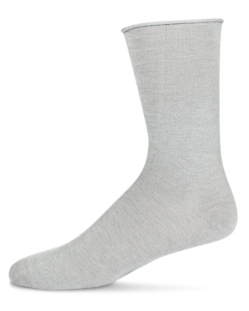 "Women's Bamboo Roll Cuff, Non-Binding Crew Socks (Asst. Colors)"