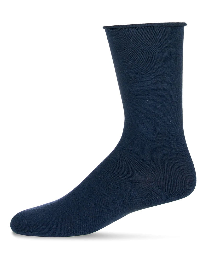"Women's Bamboo Roll Cuff, Non-Binding Crew Socks (Asst. Colors)"