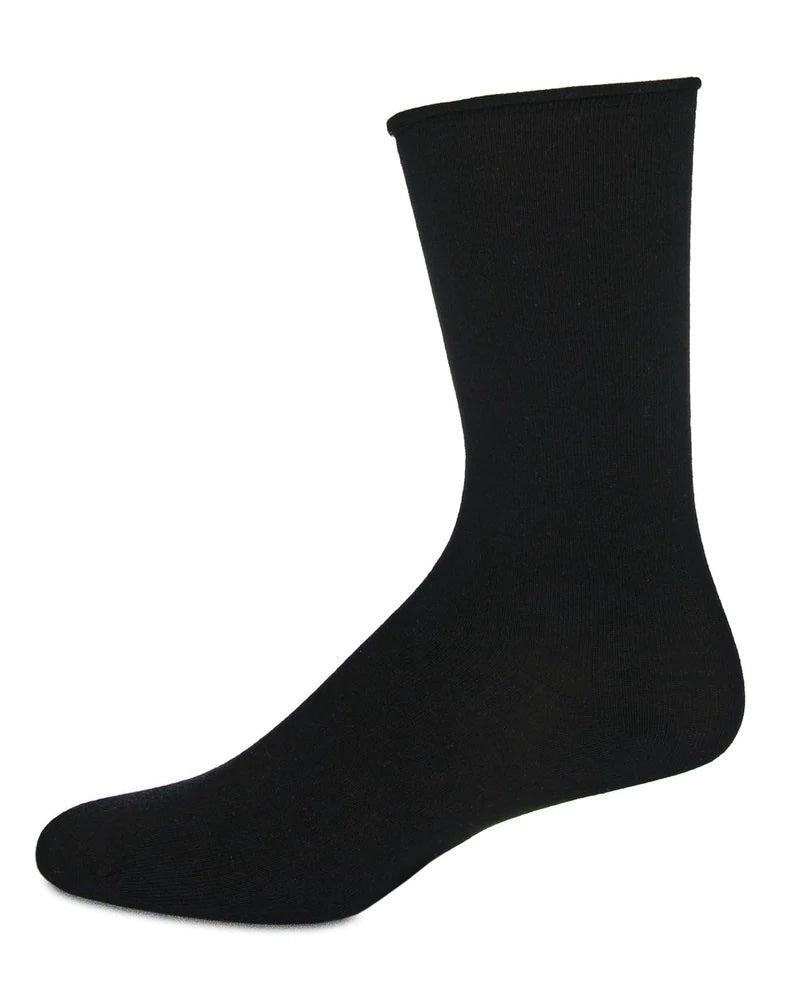"Women's Bamboo Roll Cuff, Non-Binding Crew Socks (Asst. Colors)"