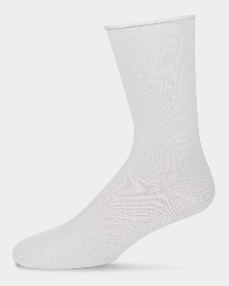 "Women's Bamboo Roll Cuff, Non-Binding Crew Socks (Asst. Colors)"