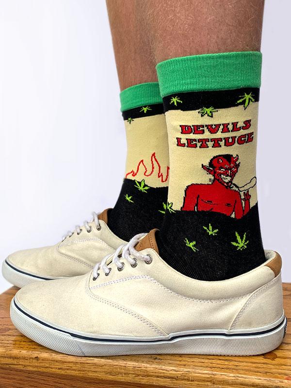 "Devil's Lettuce, Cannabis Men's Crew Socks"