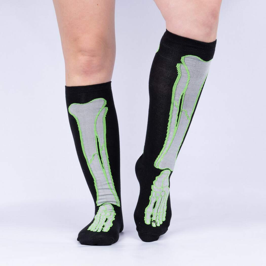 "It's Going Tibia A Good Day, Glow In The Dark Women's Knee Highs"