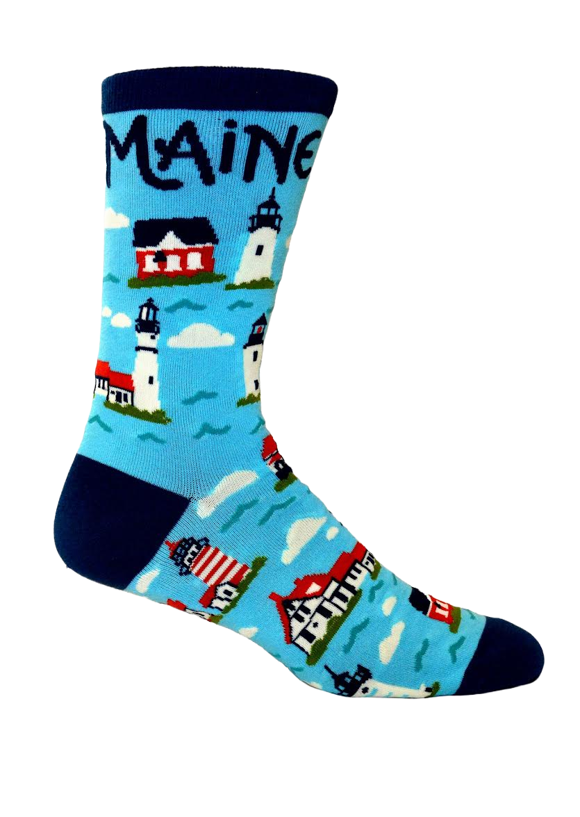 Maine Lighthouses (Large) Crew Socks