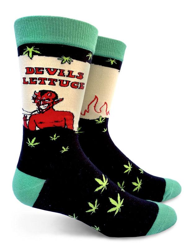 "Devil's Lettuce, Cannabis Men's Crew Socks"