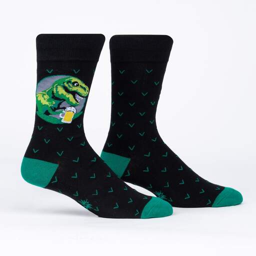 "Brewed To A T, T-Rex Men's Crew Socks"