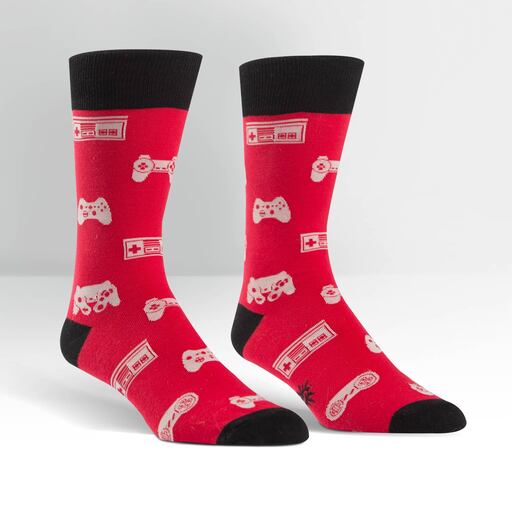 "Multi-Player, Video Game Controllers Men's Crew Socks"