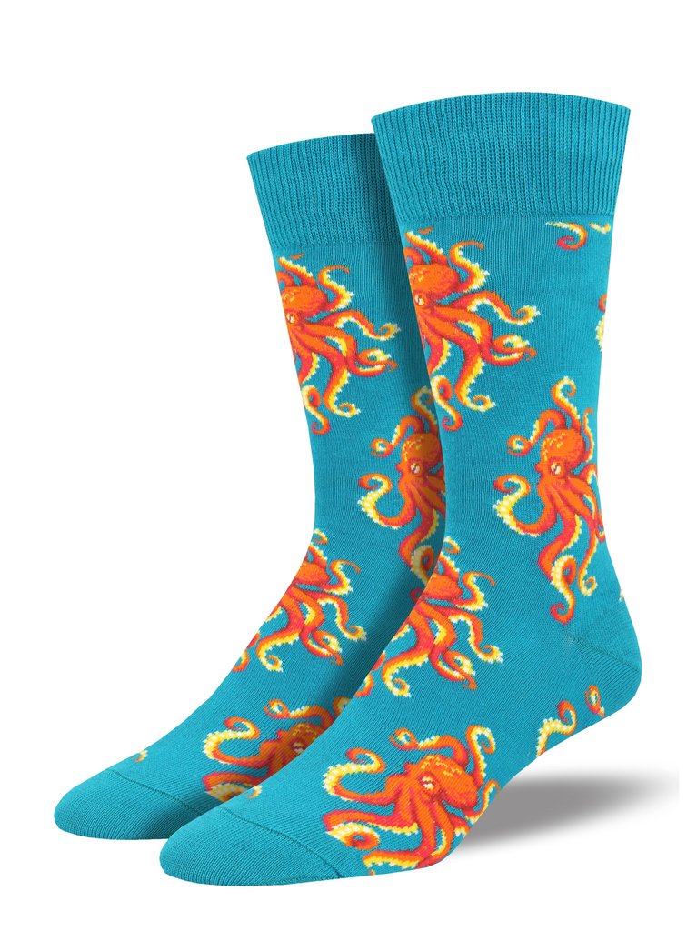 "Socktopus, Octopus (Teal) Men's Crew socks"