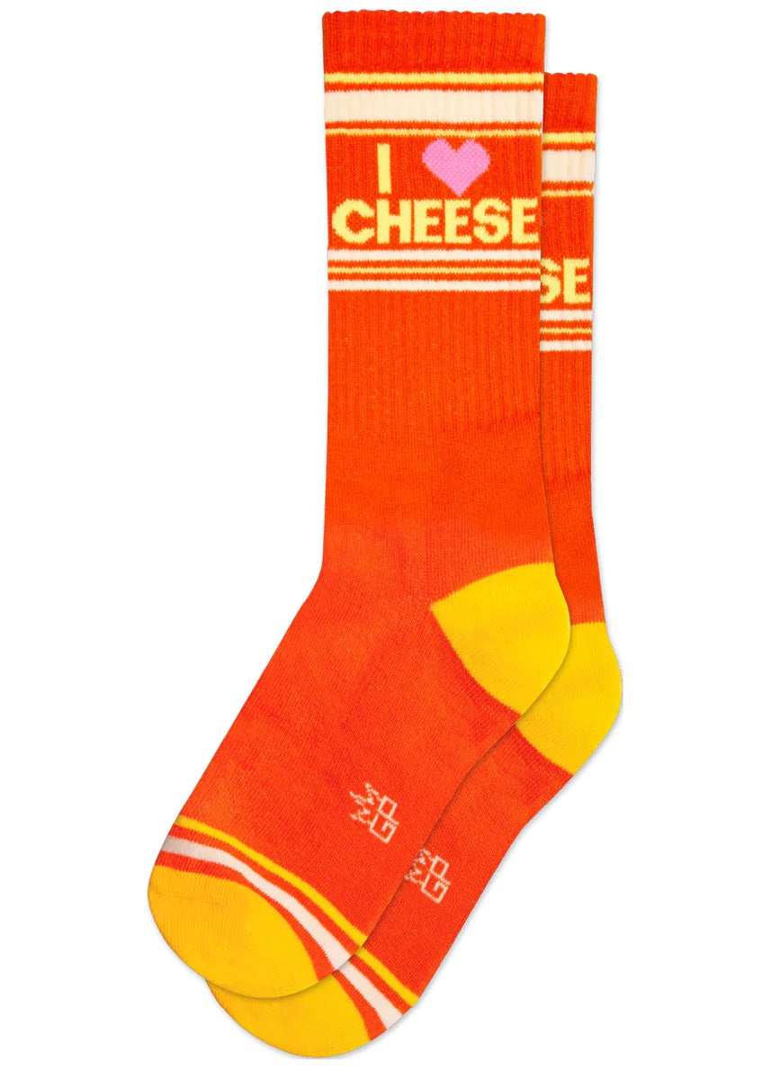 I ?? Cheese (Orange) Unisex Crew Socks