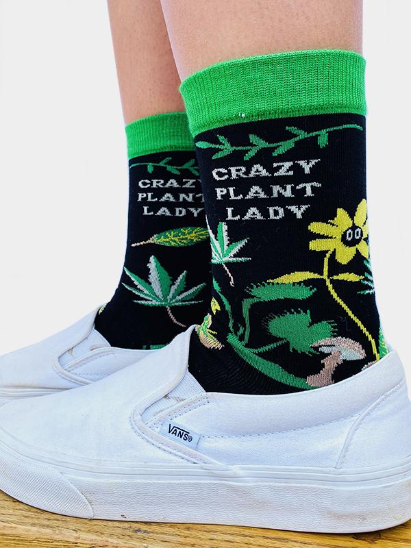 "Crazy Plant Lady, Weed Women's Crew Socks"