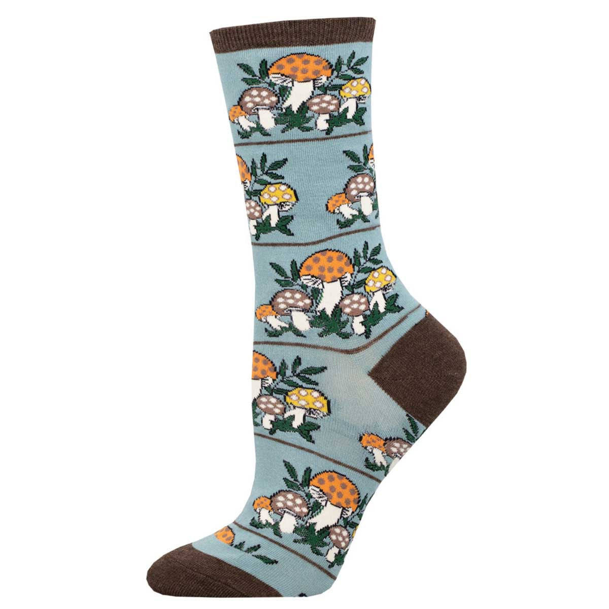 "Magic Mountain, Mushrooms (Blue) Women's Crew Socks"