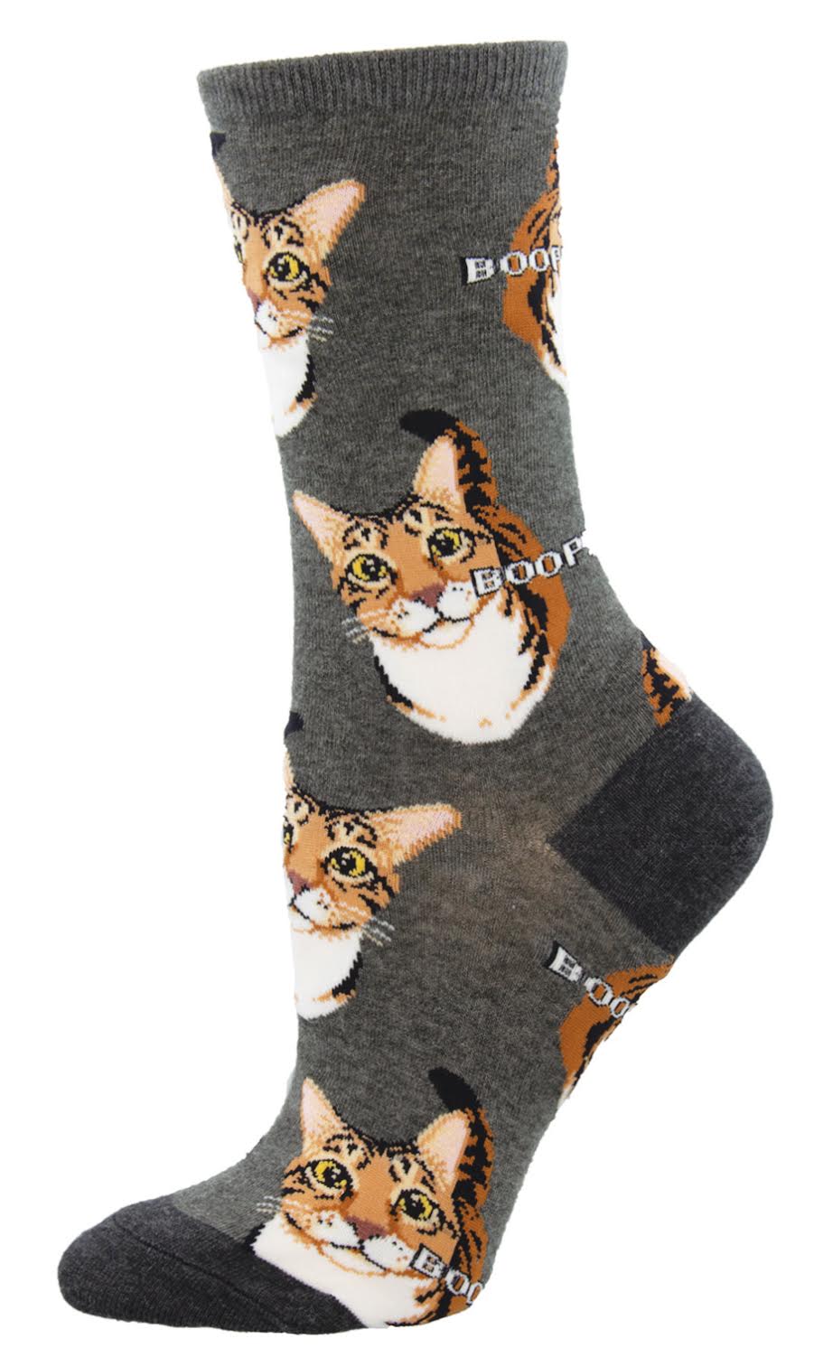 Boop! Cat (Grey) Women¡¯s Crew Socks