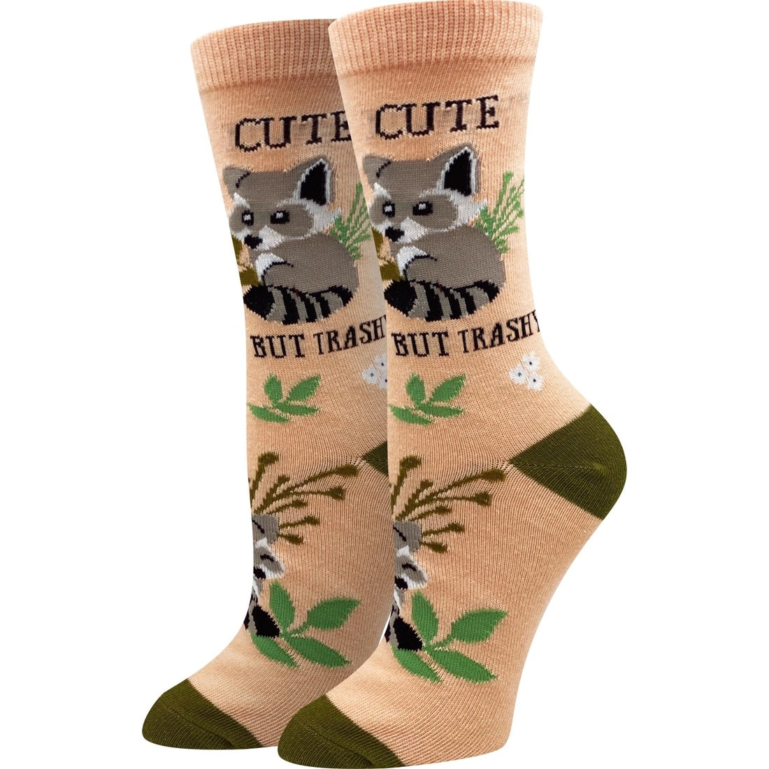 "Cute But Trashy, Raccoon Women's Crew Socks"